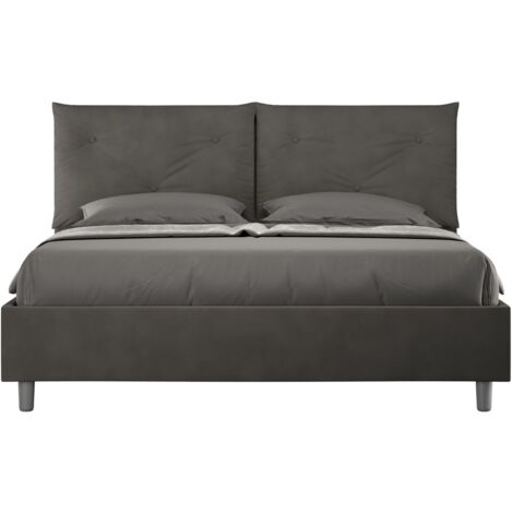Letto contenitore da 160x190 in microfibra grigio Appia