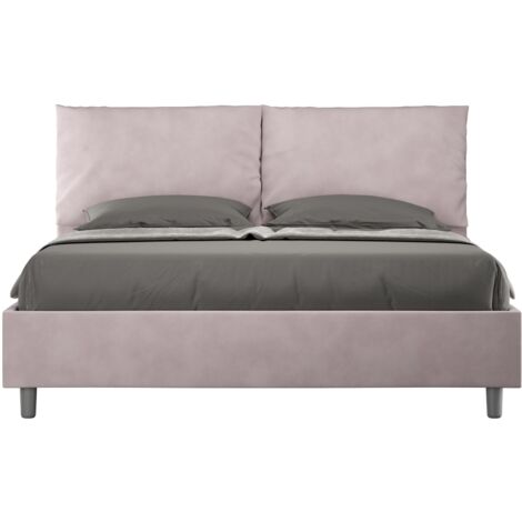 Letto contenitore da 160x200 in microfibra glicine Antea