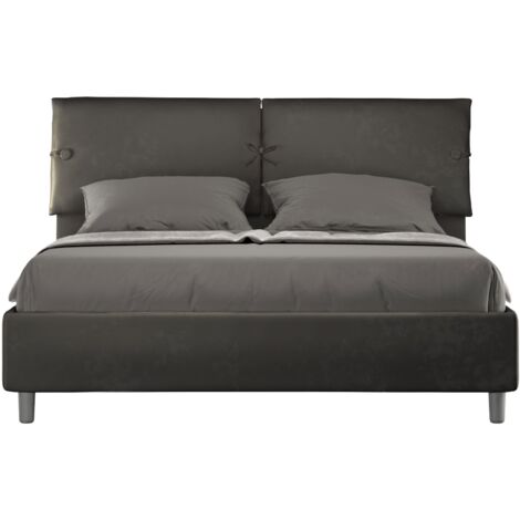 Letto contenitore da 160x200 in microfibra grigio Sleeper