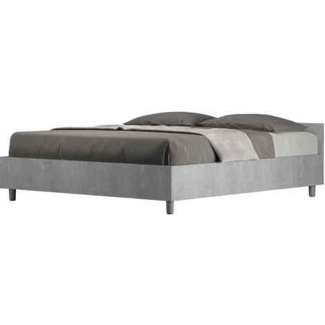 Letto contenitore doppia alzata 160x190 cemento Nuamo
