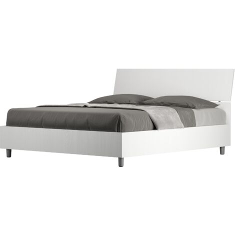 Letto contenitore doppia alzata 160x190 testata inclinata bianco frassino Demas