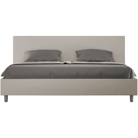 Letto contenitore imbottito 180x210 similpelle tortora Adele