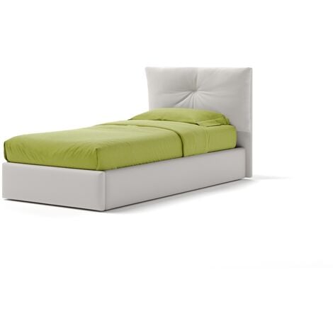 CANGU' Letto Contenitore Made In Italy Cangù JUNO singolo similpelle BIANCO