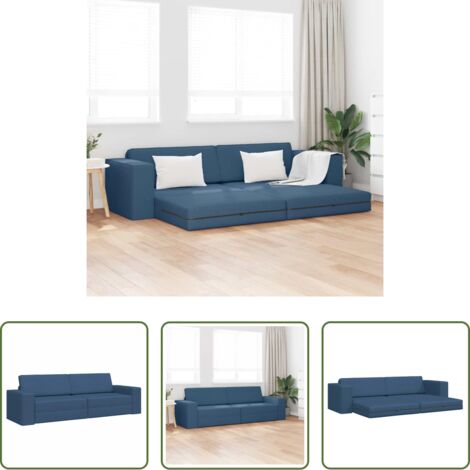 Letto convertibile -  Divano letto 200cm Blu navy Tessuto