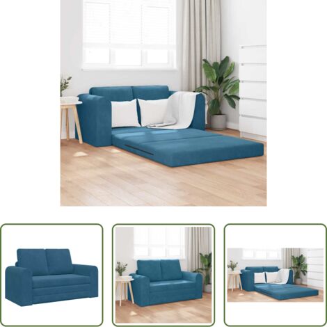 Letto convertibile - Divano letto 60cm Blu Velluto