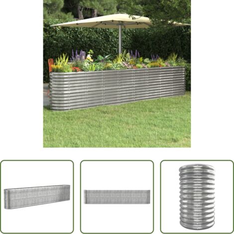 Letto da balcone -  Letto Giardino Acciaio Zincato 332x40x68cm Argento
