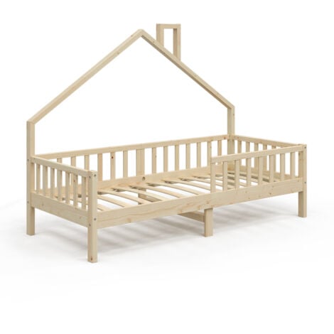 Letto da casa Noemi, Legno naturale, 90x200 cm, Vitalispa