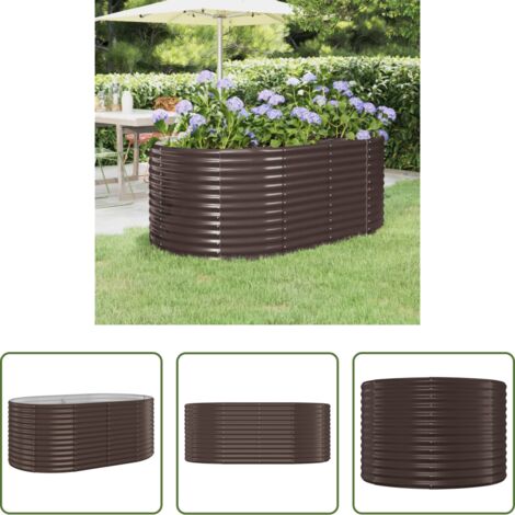 Letto da giardino in acciaio -  Letto Giardino Acciaio Verniciato Polvere 175x100x68 cm Marrone