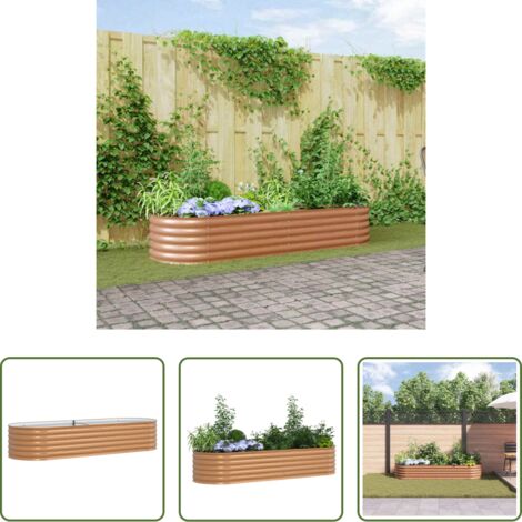 Letto da giardino in acciaio -  Letto Rialzato Marrone 240 x 80 x 44 cm Acciaio