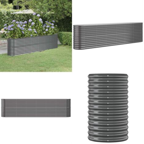 Letto da Giardino in Acciaio Zincato 260x40x68 cm Antracite - Letto in acciaio zincato - Fioriera da giardino