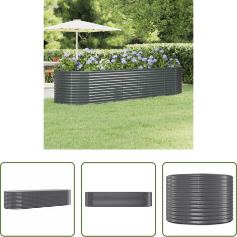 Letto da giardino in acciaio zincato -  Letto da Giardino in Acciaio Zincato 322x100x68 cm Antracite