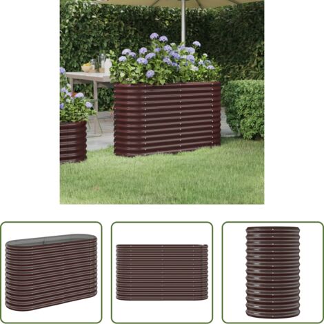 Letto da giardino in acciaio zincato -  Letto Giardino Acciaio Zincato 114x40x68cm Marrone