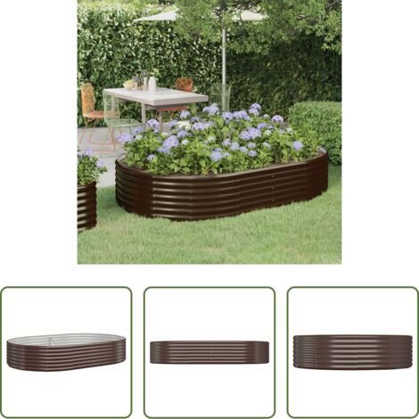Letto da giardino in acciaio zincato -  Letto Giardino Acciaio Zincato 214x140x36 cm Marrone