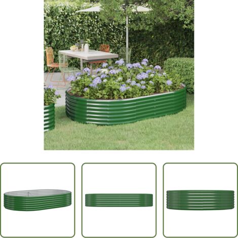 Letto da giardino in acciaio zincato -  Letto Giardino Acciaio Zincato 214x140x36 cm Verde
