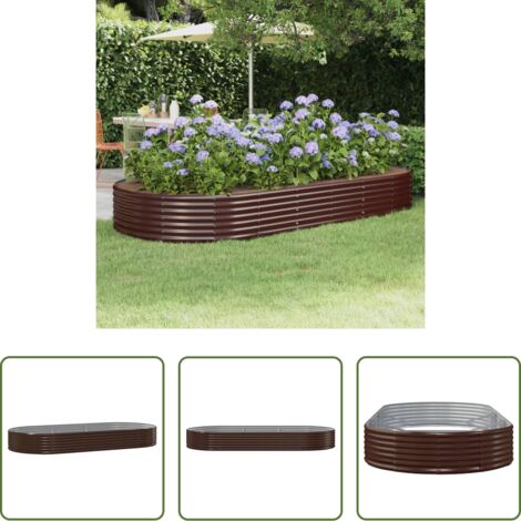 Letto da giardino in acciaio zincato -  Letto Giardino Acciaio Zincato 296x140x36 cm Marrone