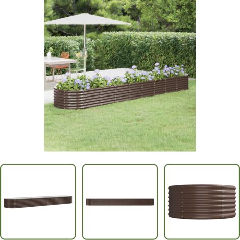 Letto da giardino in acciaio zincato -  Letto Giardino Acciaio Zincato 368x80x36cm Marrone