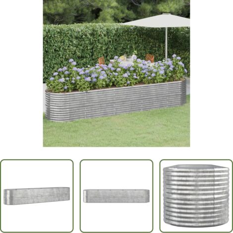 Letto da giardino in acciaio zincato -  Letto Giardino Acciaio Zincato 368x80x68cm Argento