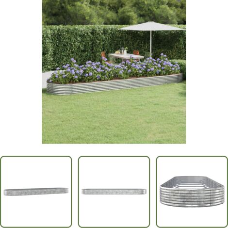 Letto da giardino in acciaio zincato -  Letto Giardino Acciaio Zincato 523x140x36 cm Argento