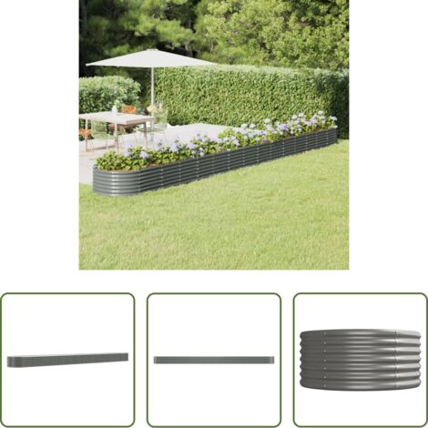 Letto da giardino in acciaio zincato -  Letto Giardino Acciaio Zincato 620x80x36 cm Grigio
