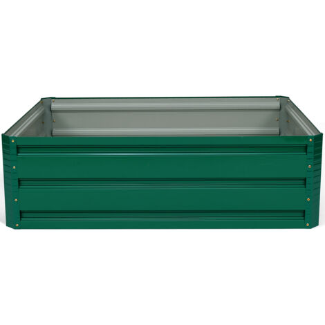 Letto da giardino rialzato in acciaio fioriera in metallo, Telaio per letto da giardino in metallo da esterno Verde Scuro