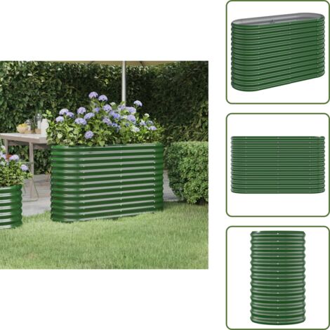 Letto da giardino verde - vidaXL Letto Giardino Acciaio Zincato 114x40x68 cm Verde - Fioriera in acciaio zincato