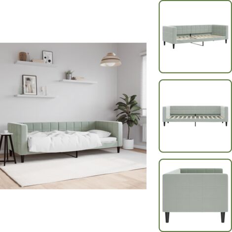 Letto da giorno 2 in 1 - vidaXL Letto da Giorno Grigio Chiaro 80x200 cm in Velluto - Divano letto moderno