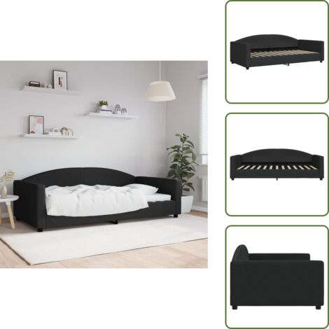 Letto da giorno 2 in 1 - vidaXL Letto da Giorno Nero 100x200 cm in Tessuto - Letto da giorno nero