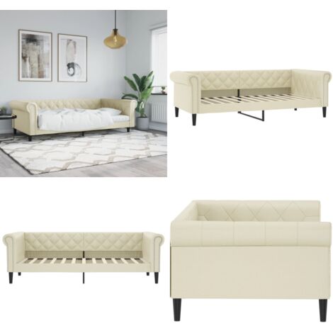 Letto da Giorno Crema 100x200 cm in Similpelle - Divano letto - Similpelle