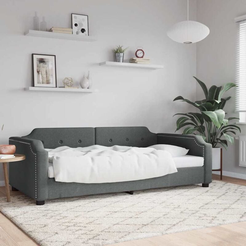 Letto da Giorno, Letto per adulti e giovani Grigio Scuro 80x200 cm in Tessuto Vidaxl 9909