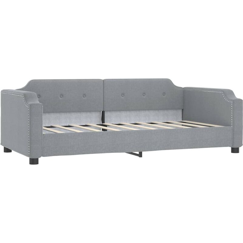 Letto da Giorno Grigio Chiaro 100x200 cm in Tessuto vidaXL