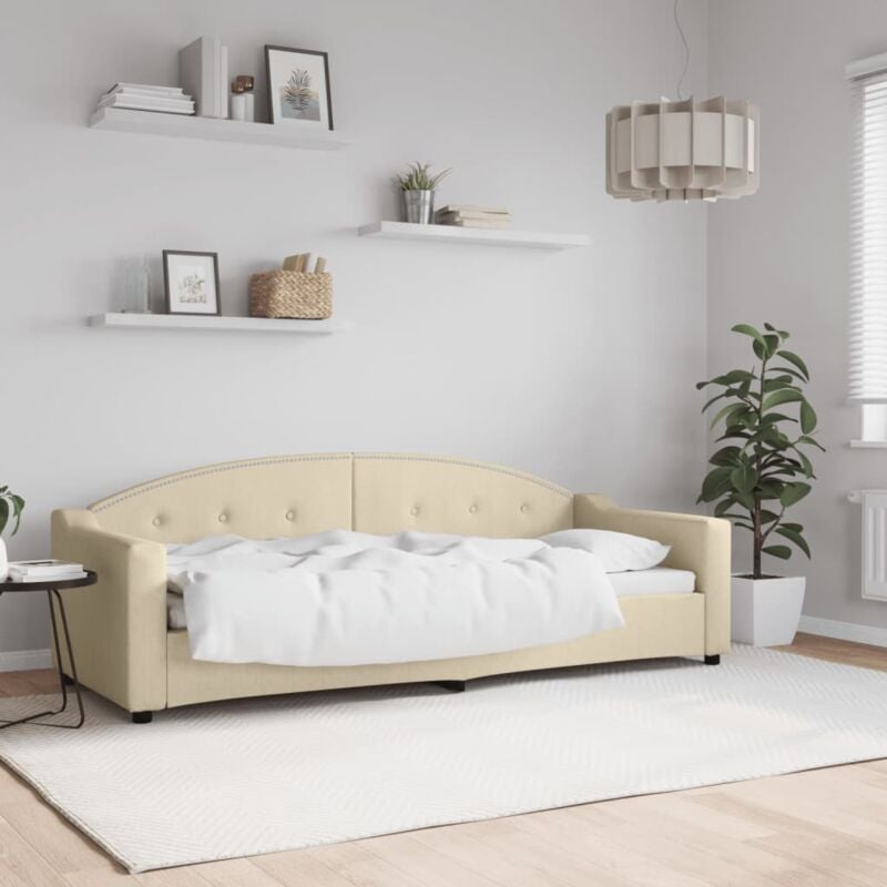 Vidaxl - Letto da Giorno, Letto per adulti e giovani Crema 80x200 cm in Tessuto 2650