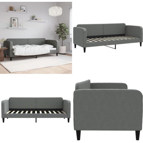 Letto da Giorno Grigio Scuro 80x200 cm in Tessuto - Divano letto - Letto in tessuto