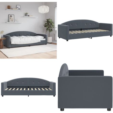 Letto da Giorno Grigio Scuro 80x200 cm in Velluto - Divano letto - Letto in velluto