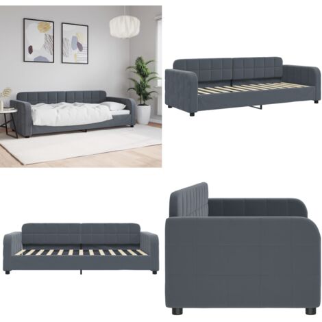 Letto da Giorno Grigio Scuro 80x200 cm in Velluto - Divano letto - Letto in velluto
