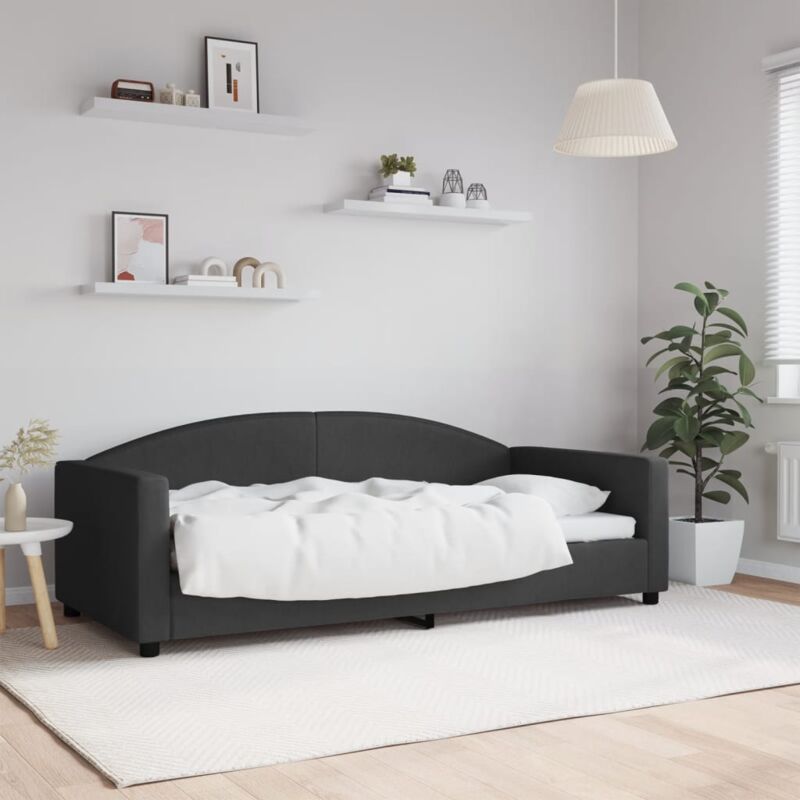 Letto da Giorno, Letto per adulti e giovani Nero 90x190 cm in Tessuto vidaXL 9671