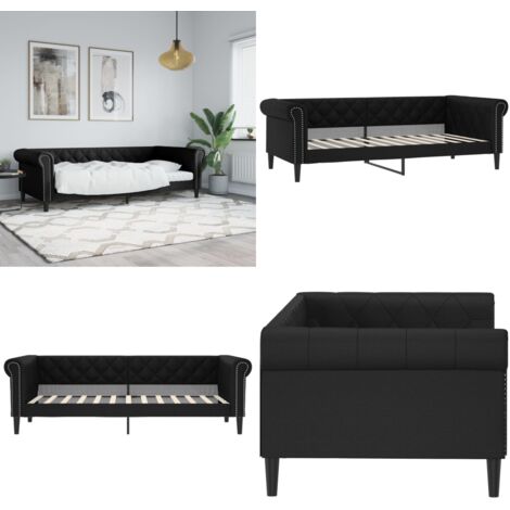 Letto da Giorno Nero 80x200 cm in Similpelle - Divano letto - Similpelle