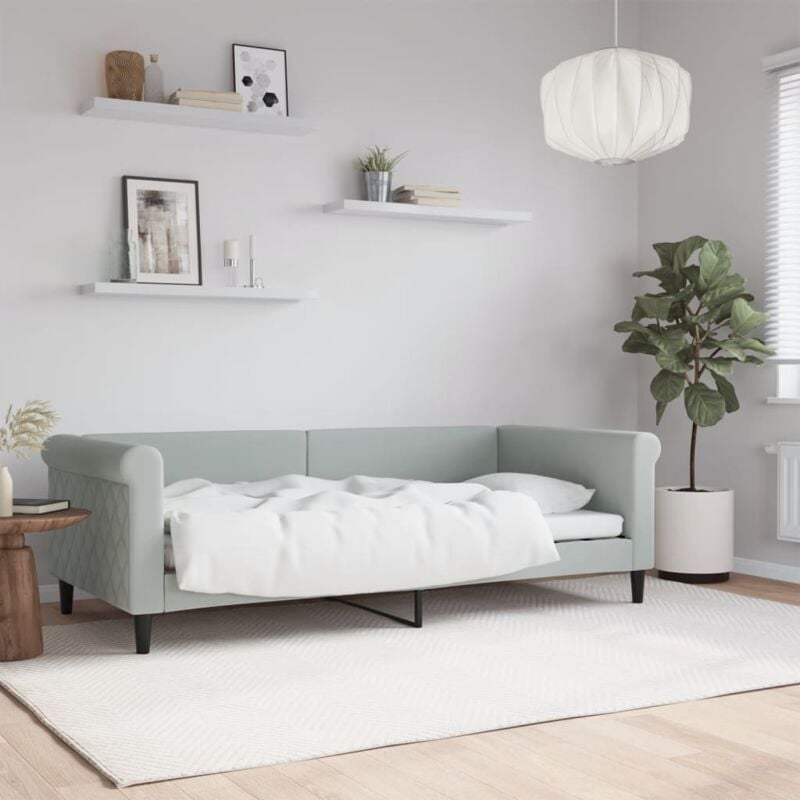 Vidaxl - Letto da Giorno, Letto per adulti e giovani Grigio Chiaro 90x190 cm in Velluto 8727