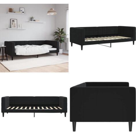 Letto da Giorno Nero 90x200 cm in Velluto - Divano letto - Letto in velluto