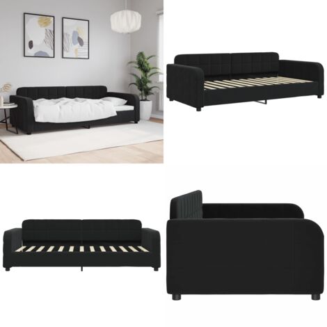 Letto da Giorno Nero 90x200 cm in Velluto - Divano letto - Letto in velluto