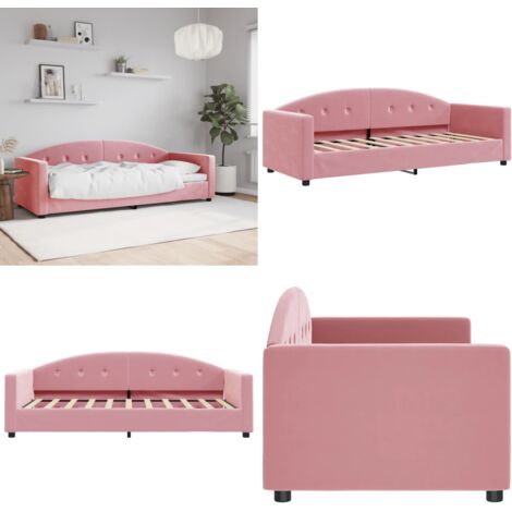 Letto da Giorno Rosa 80x200 cm in Velluto - Divano letto - Letto in velluto