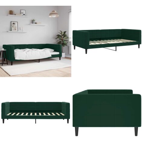 Letto da Giorno Verde Scuro 100x200 cm in Velluto - Divano letto - Letto in velluto