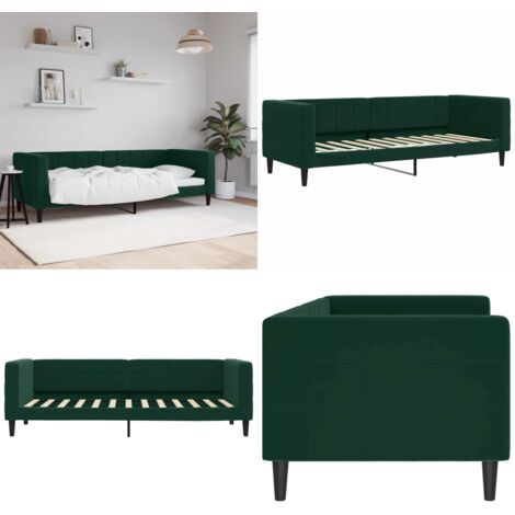 Letto da Giorno Verde Scuro 80x200 cm in Velluto - Divano letto - Letto in velluto