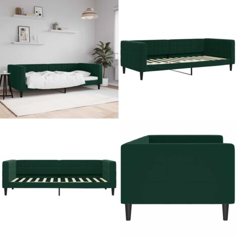 Letto da Giorno Verde Scuro 90x200 cm in Velluto - Divano letto - Letto in velluto