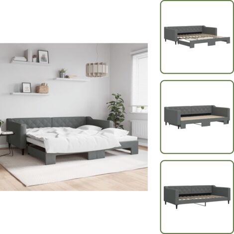 Letto da giorno - vidaXL Divano Letto con Letto Estraibile Grigio Scuro 100x200 Tessuto - Divano letto moderno