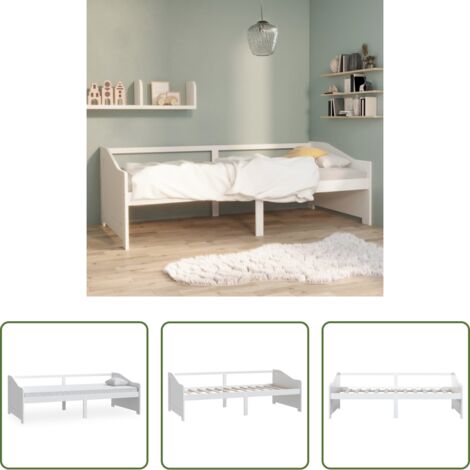Letto da ospiti -  Divano Letto a 3 Posti Bianco Legno Massello di Pino 90x200cm