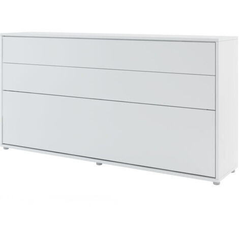Letto da parete orizzontale Lenart bed concept cm211x46-118x107H Bianco Opaco