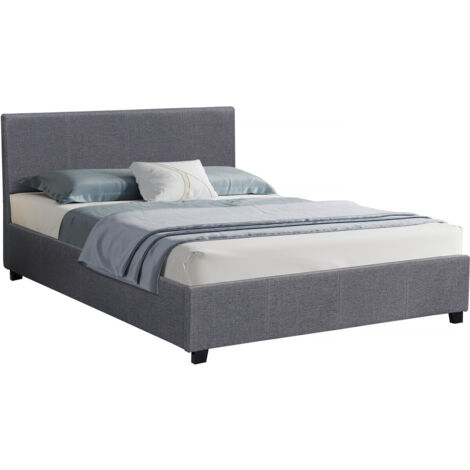 HABITAT ET JARDIN Letto doppio con contenitore "Carla" - 160 x 200 grigio