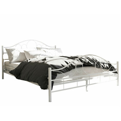 Tre varianti di elegante letto bianco una piazza e mezzo 120x200 in Pino  V-60.54-12W, Letto singolo, Letti, Mobili