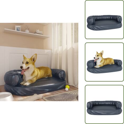 Letto ergonomico - vidaXL Letto Cani Ergonomico Gommapiuma Blu Scuro 75x53 cm Similpelle - Letto per cani in similpelle