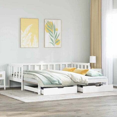 Letto Estraibile con Cassetti senza Materasso Bianco 90x200 cm vidaXL 902995